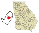 Rockdale County Georgia Incorporated and Unincorporated areas Conyers Highlighted